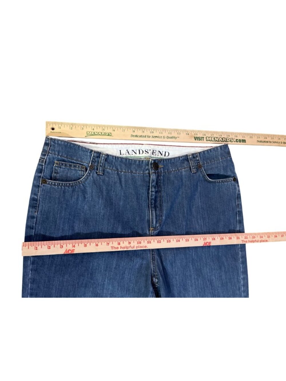 Lands' End Jeans Women's Size 16 x 32 Straight Leg 100% Cotton Denim Used - Picture 16 of 16
